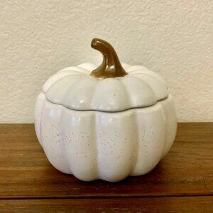 NWOT Linden Street 5" White Pumpkin Bowl with Lid